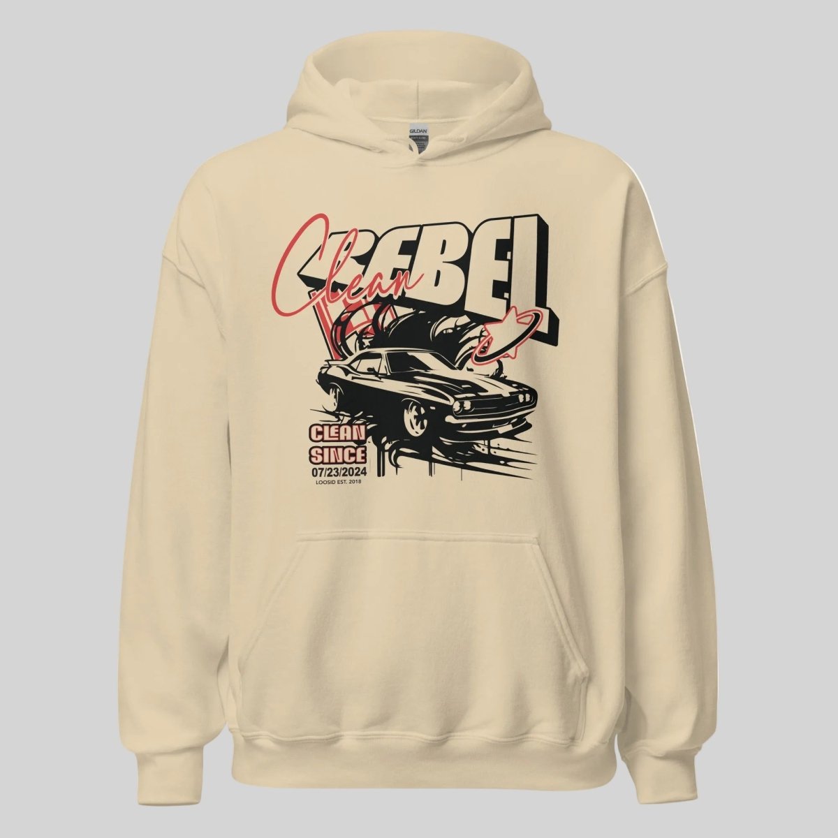 Clean Rebel Custom Recovery Date Recovery Hoodie graphic detail (view 14)