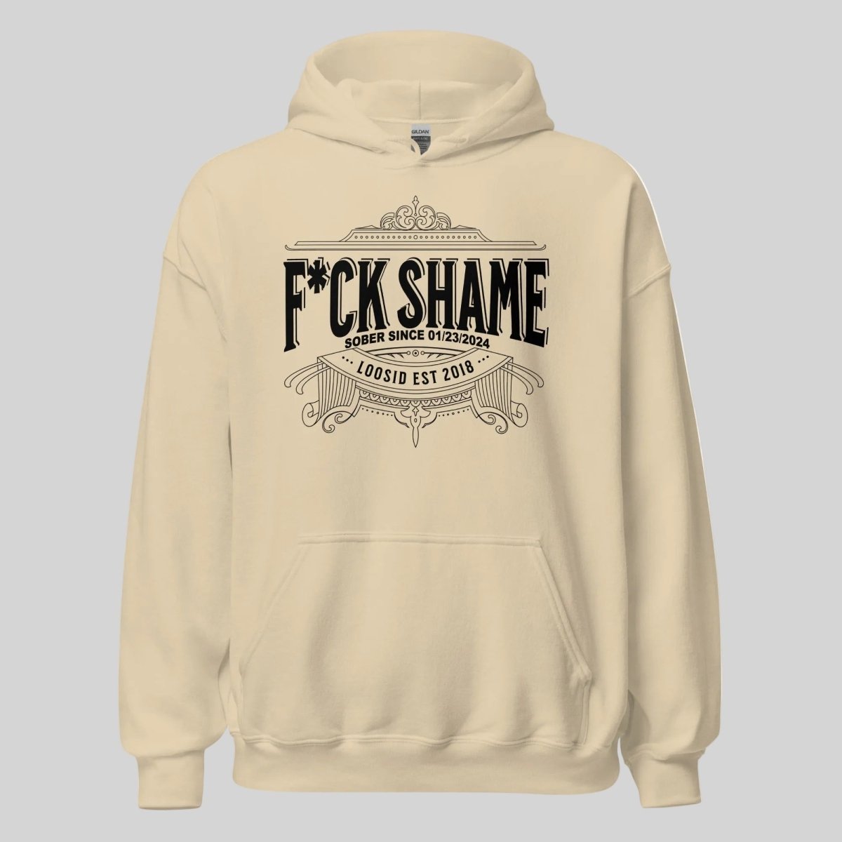 F*ck Shame Recovery Hoodie packaging detail (view 18)