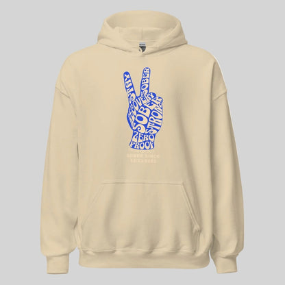 Peace & Sober Recovery Hoodie flat lay styled image (view 23)