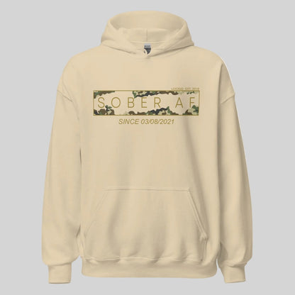 Sober AF Camo Recovery Hoodie graphic detail (view 14)