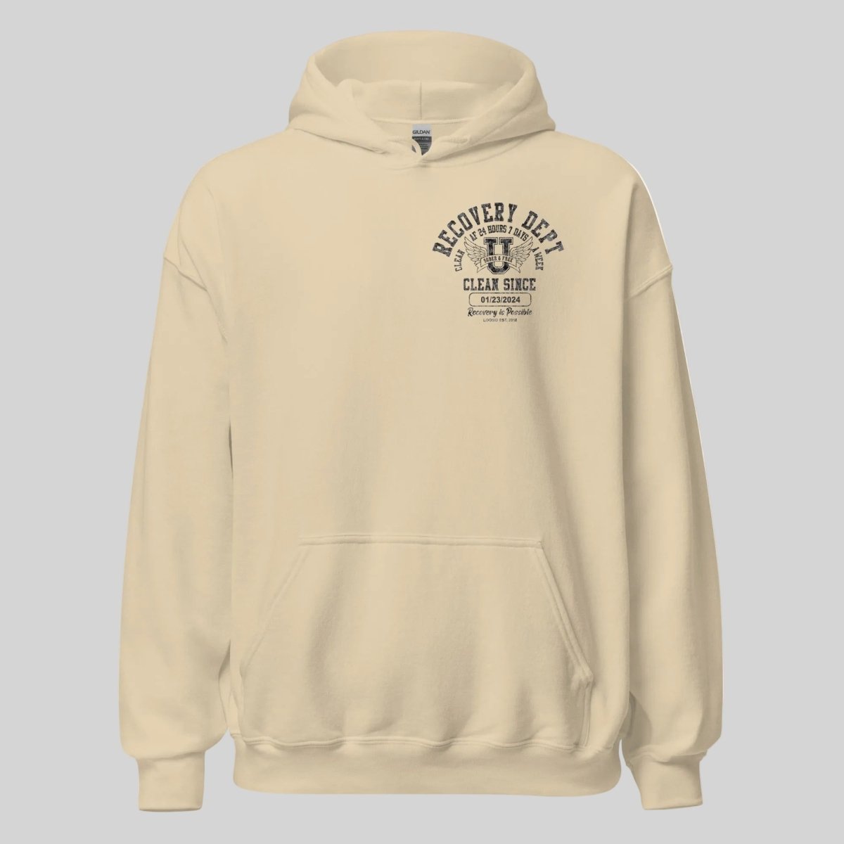 Sobriety Dept Recovery Hoodie featuring the design (view 21)