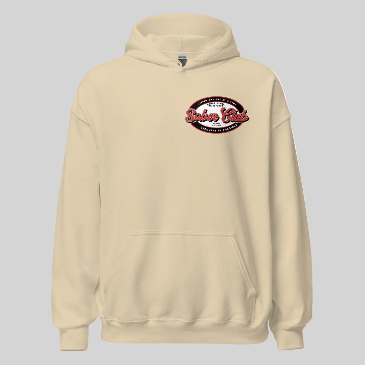 Sober Club Badge Recovery Hoodie product photo (view 40)