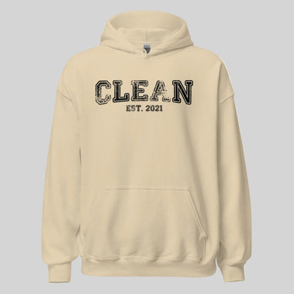 Clean Est. Hoodie w Personalized Recovery Year Recovery Hoodie side view (view 26)