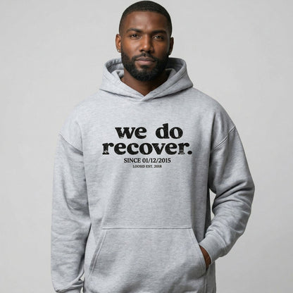 We Do Recover Men's Sober Recovery Hoodie back view (view 7)