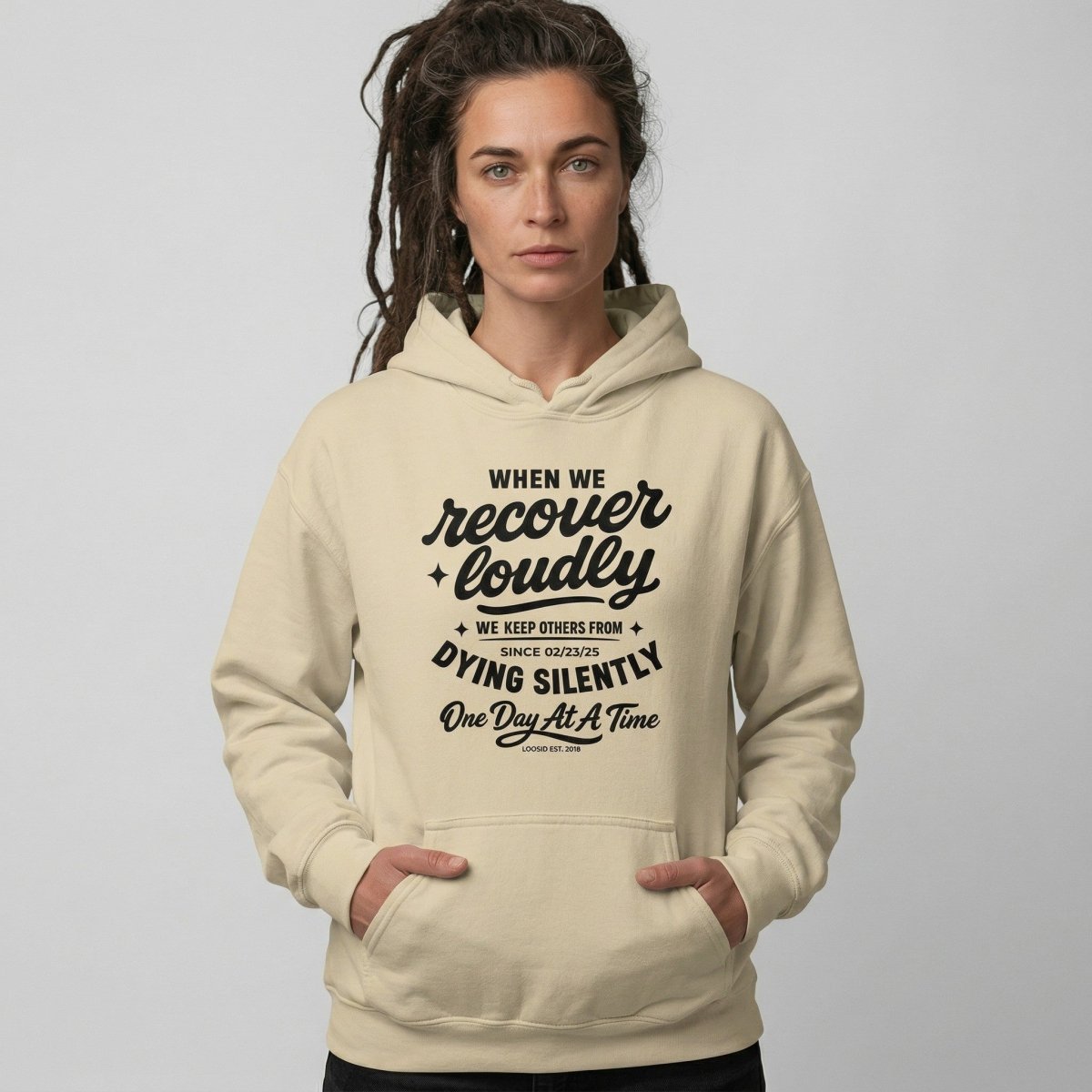 When we recover loudly Recovery Hoodie lifestyle view (view 25)