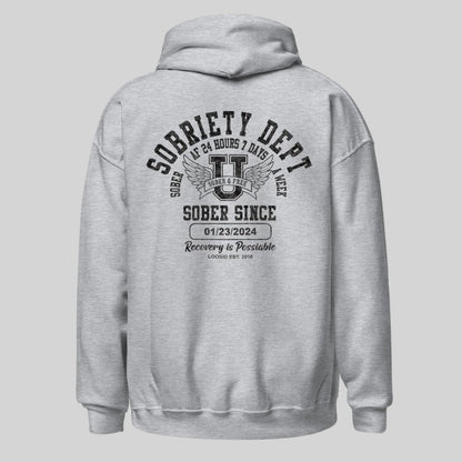 Sobriety Dept Recovery Hoodie side view (view 26)