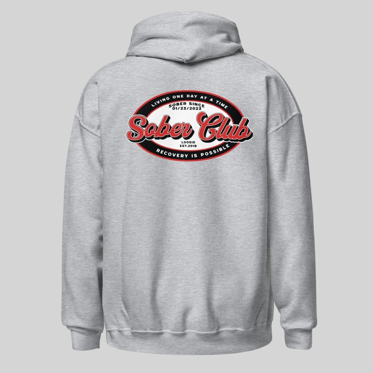 Sober Club Badge Recovery Hoodie side view (view 16)