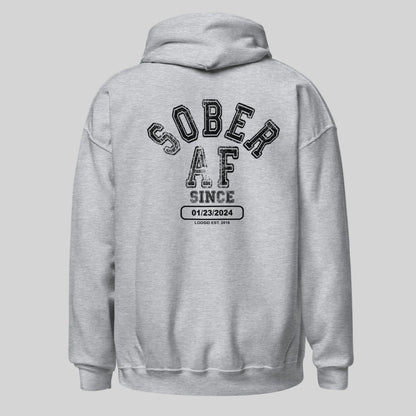 Sober AF Since Recovery Hoodie back view (view 17)