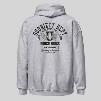 Sobriety Dept Sober AF Recovery Hoodie side view (view 26)