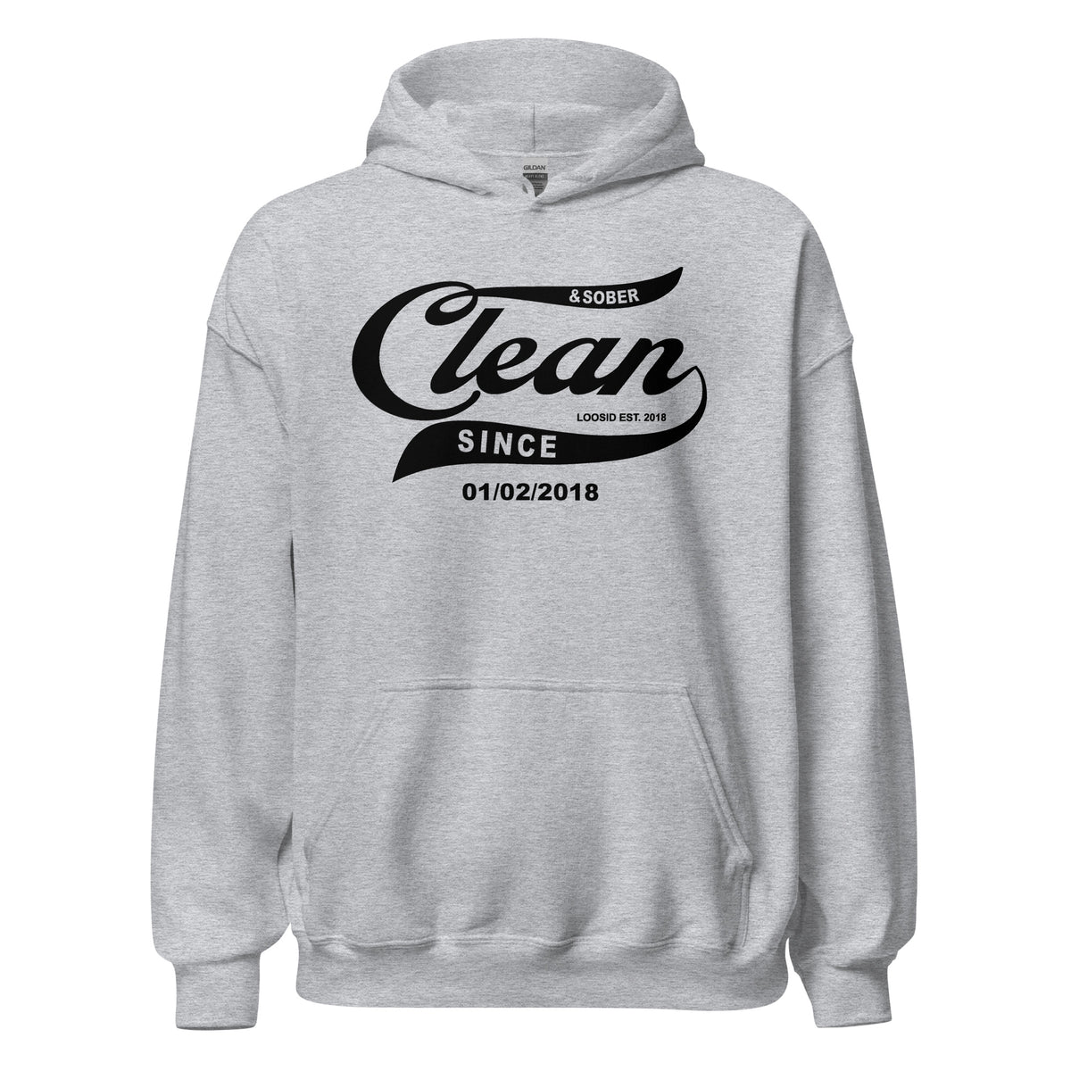 Back view of recovery hoodie showing hood and fit