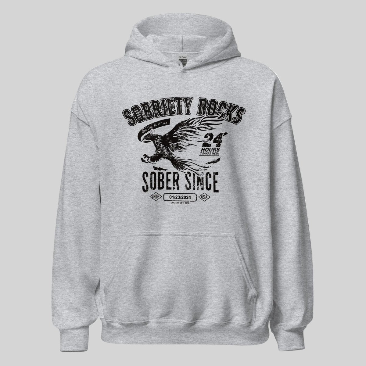 Sober Since Recovery Hoodie packaging detail (view 28)