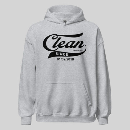 Clean Since Hoodie with Date Recovery Hoodie graphic detail (view 44)