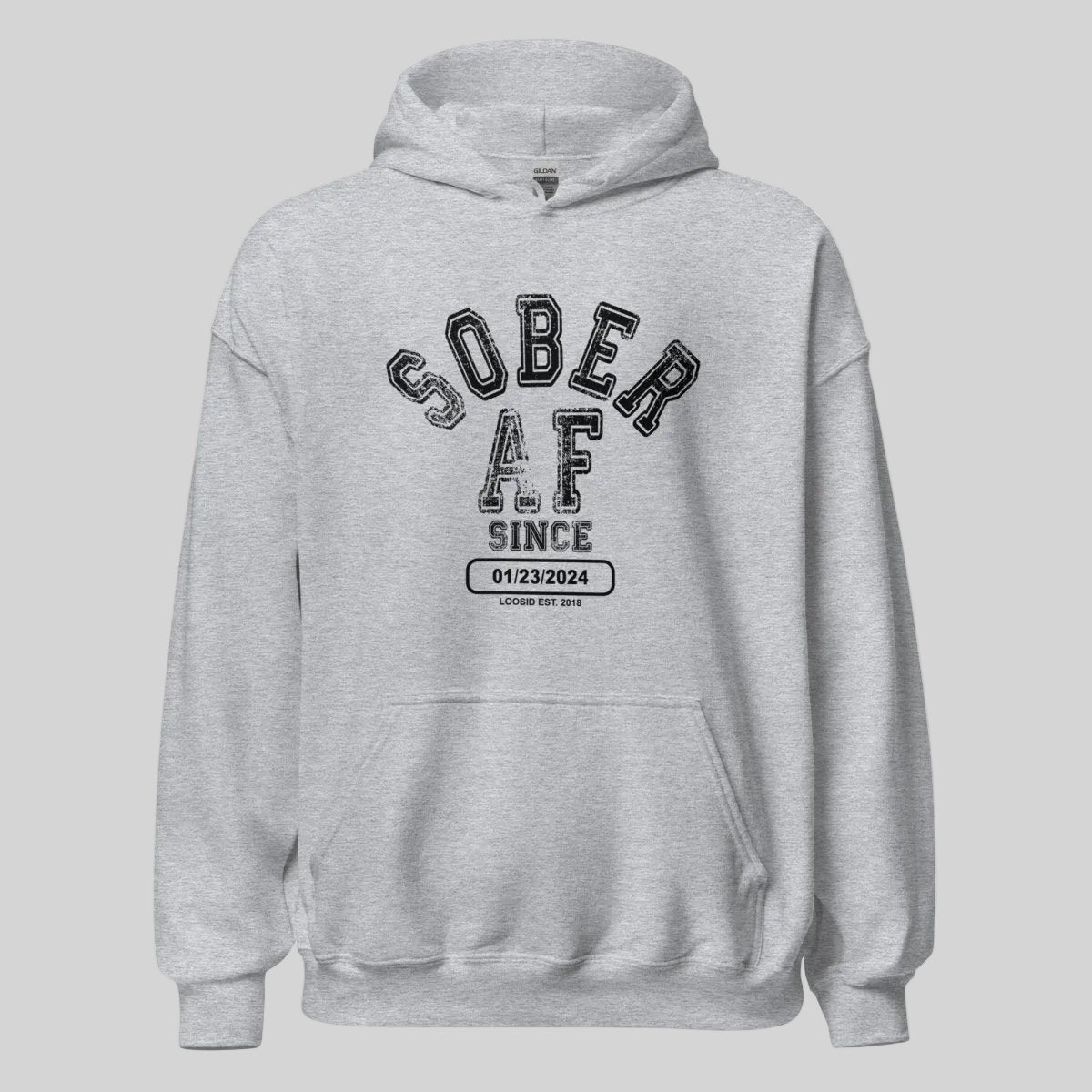 Sober AF Since Recovery Hoodie featuring the design (view 31)