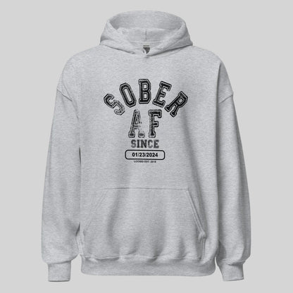 Sober AF Since Recovery Hoodie featuring the design (view 31)
