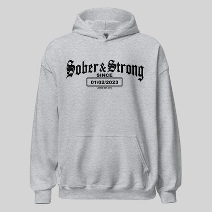 Old School Sober Recovery Hoodie back view (view 27)