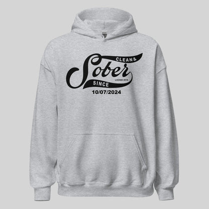 Sober Since Recovery Hoodie close-up view (view 12)