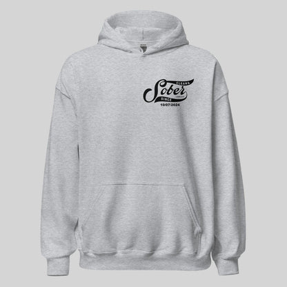 Sober Since Recovery Hoodie flat lay styled image (view 23)