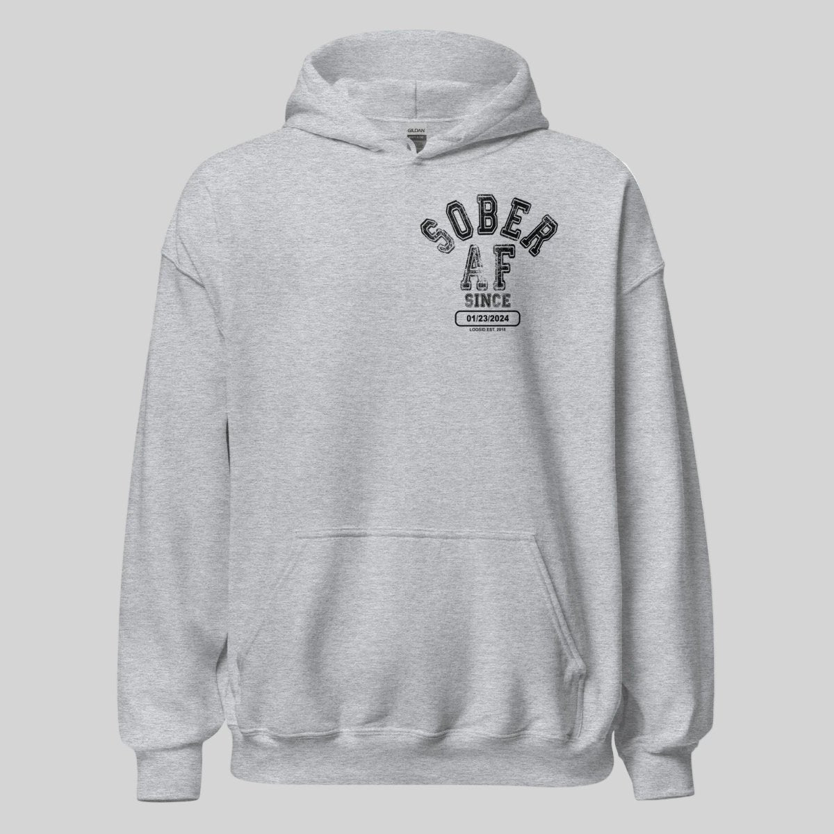 Sober AF Recovery Hoodie back view (view 17)