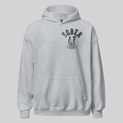 Sober AF Recovery Hoodie back view (view 17)