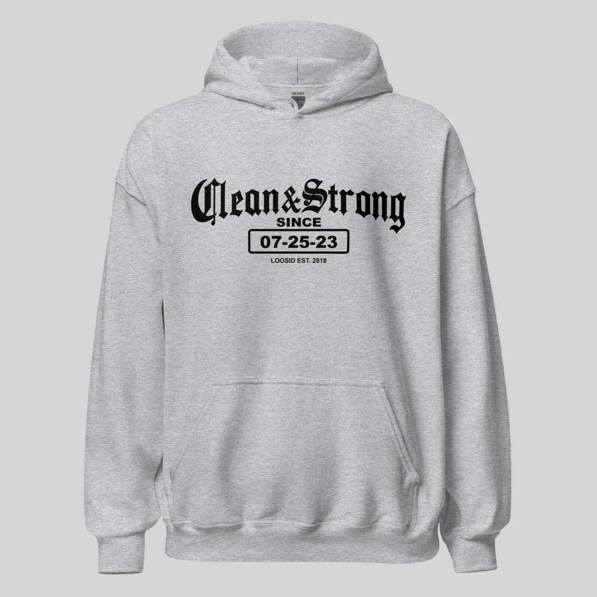 Clean & Strong Old School Recovery Hoodie back view (view 17)