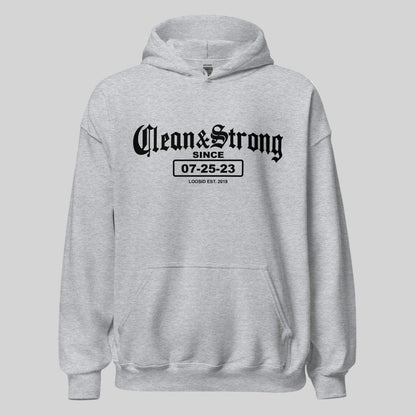 Clean & Strong Old School Recovery Hoodie back view (view 17)