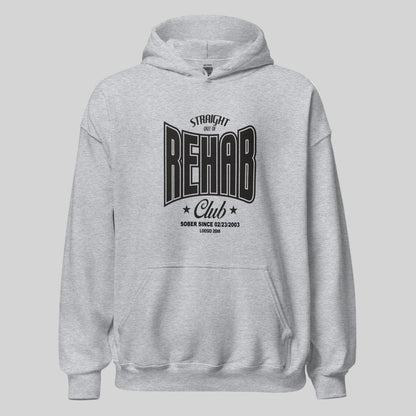 Rehab Recovery Hoodie flat lay styled image (view 3)