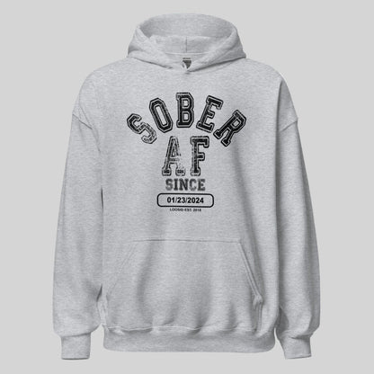 Sober AF Since Recovery Hoodie back view (view 47)