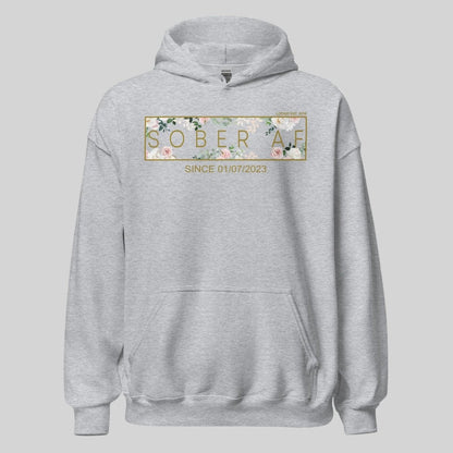 Sober AF Flower Recovery Hoodie close-up view (view 52)