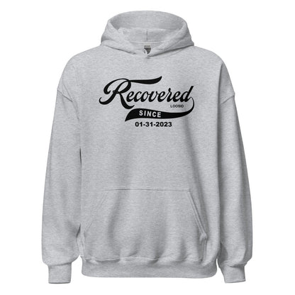 Recovered Since Recovery Hoodie flat lay styled image (view 3)