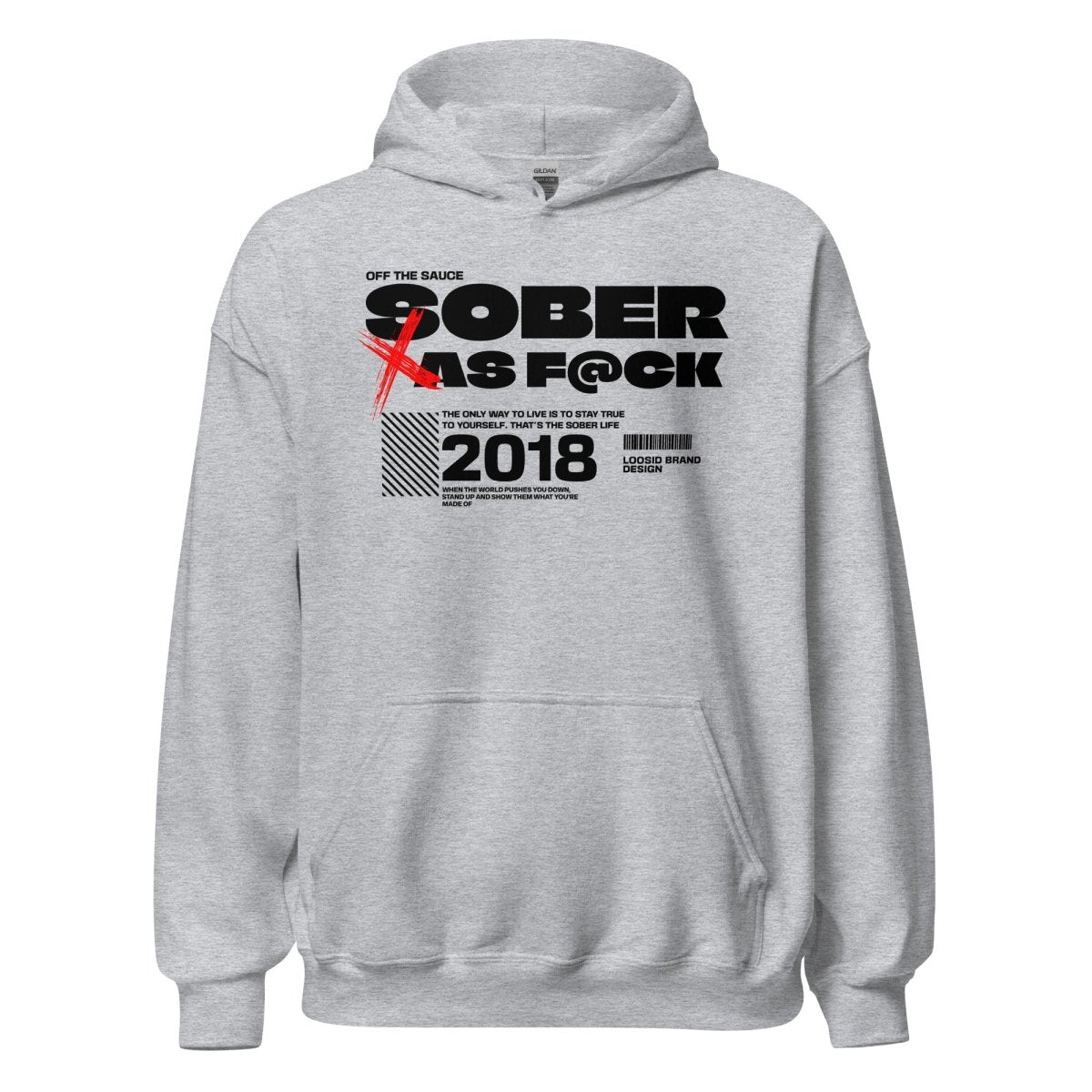 Sober As F*ck Recovery Hoodie lifestyle view (view 5)