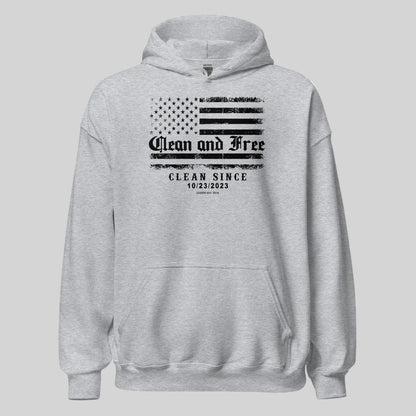 Clean and Free Custom Recovery Date Recovery Hoodie back view (view 17)