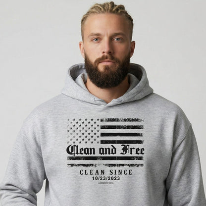 Clean and Free Custom Recovery Date Recovery Hoodie packaging detail (view 18)