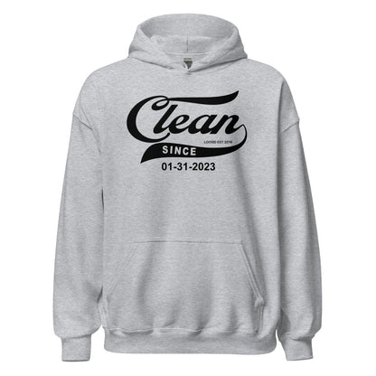 Clean Since Sober Recovery Hoodie close-up view (view 22)