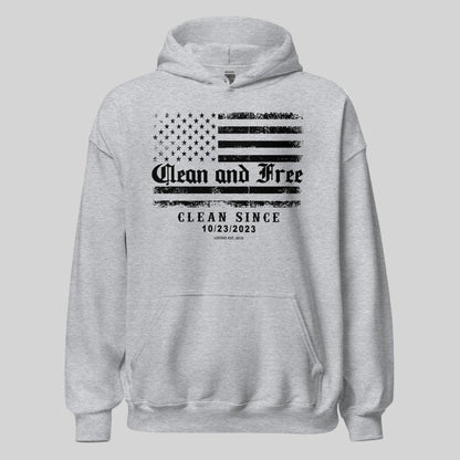 Clean and Free Custom Recovery Date Recovery Hoodie packaging detail (view 18)