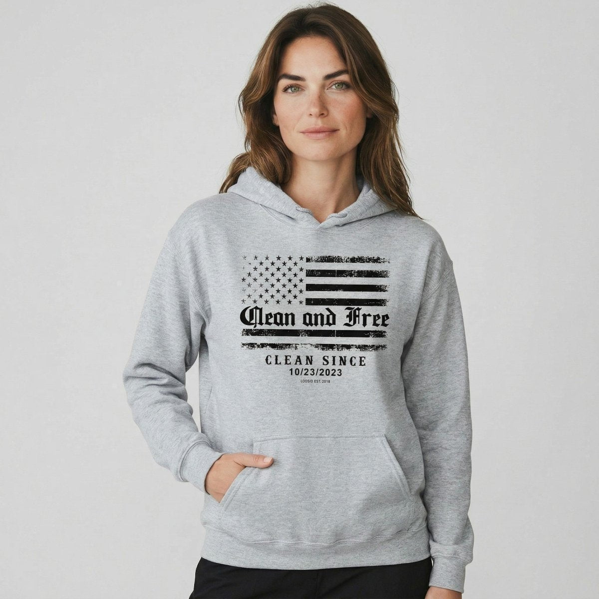 Clean and Free Custom Recovery Date Recovery Hoodie product photo (view 20)