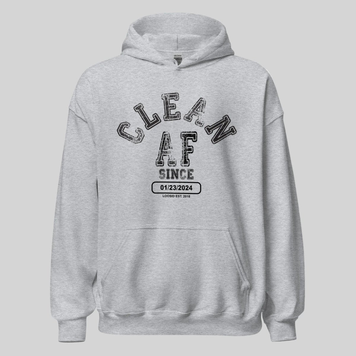 Clean AF Since Recovery Hoodie fit detail (view 29)
