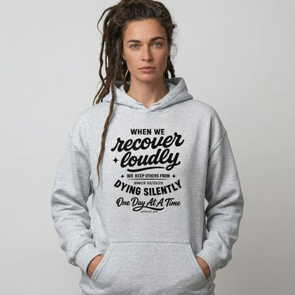 When we recover loudly Recovery Hoodie fit detail (view 19)