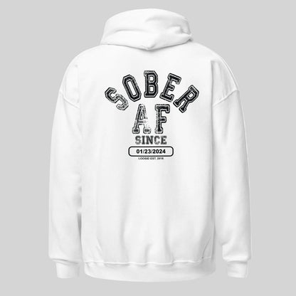 Sober AF Since Recovery Hoodie featuring the design (view 21)