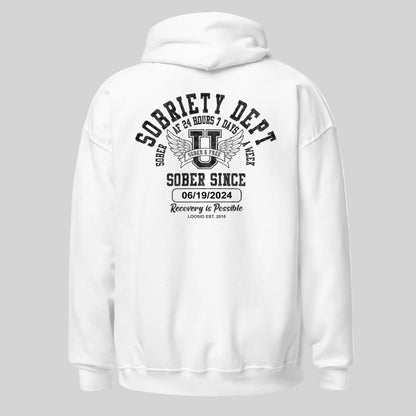 Sobriety Dept Sober AF Recovery Hoodie lifestyle view (view 35)