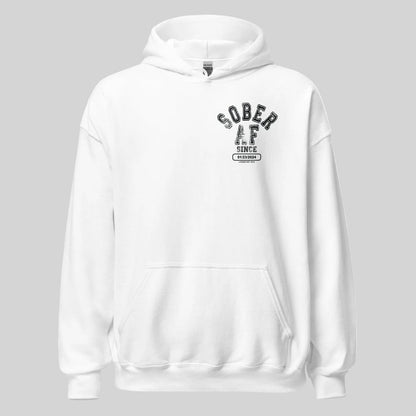 Sober AF Since Recovery Hoodie fit detail (view 19)