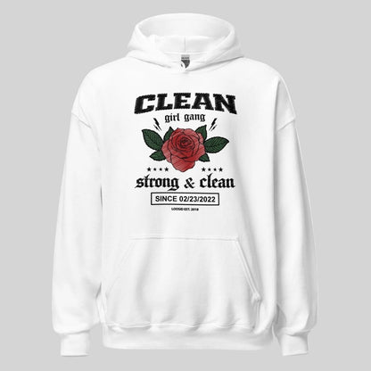 Clean Girl Gang Strong & Clean Crest Recovery Hoodie back view (view 17)