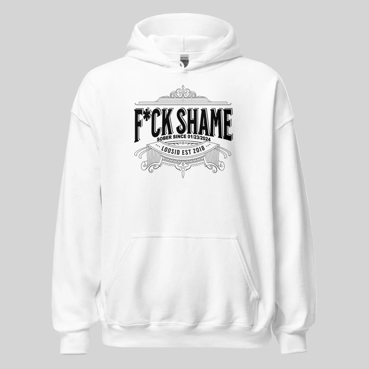 F*ck Shame Recovery Hoodie packaging detail (view 18)