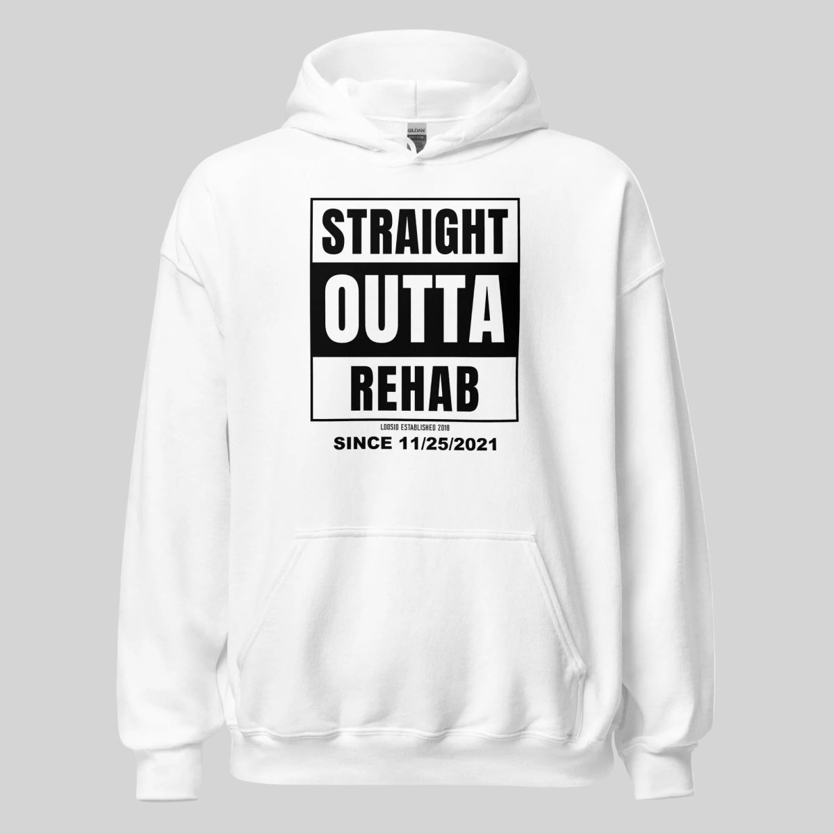 Straight Outta Rehab Recovery Hoodie back view (view 17)