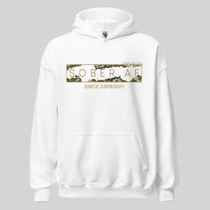Sober AF Camo Recovery Hoodie packaging detail (view 18)