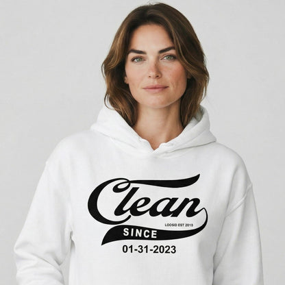Clean Since Sober Recovery Hoodie side view (view 26)