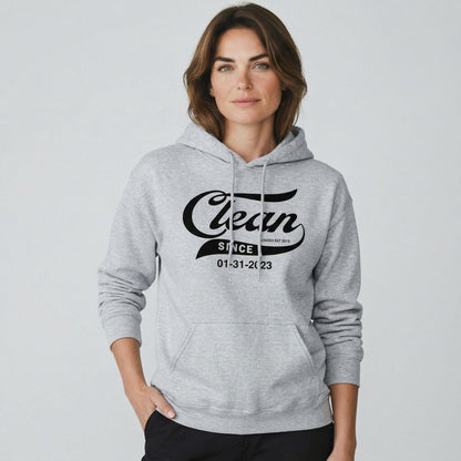 Clean Since Sober Recovery Hoodie graphic detail (view 24)