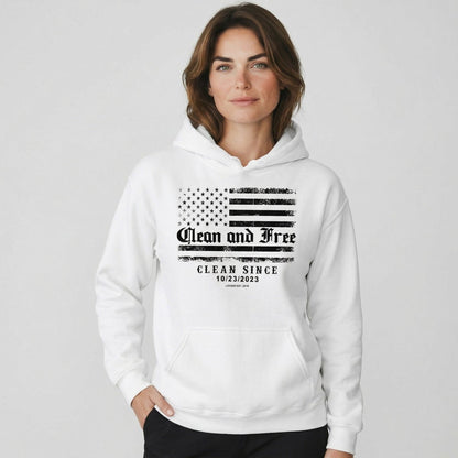 Clean and Free Custom Recovery Date Recovery Hoodie fit detail (view 29)