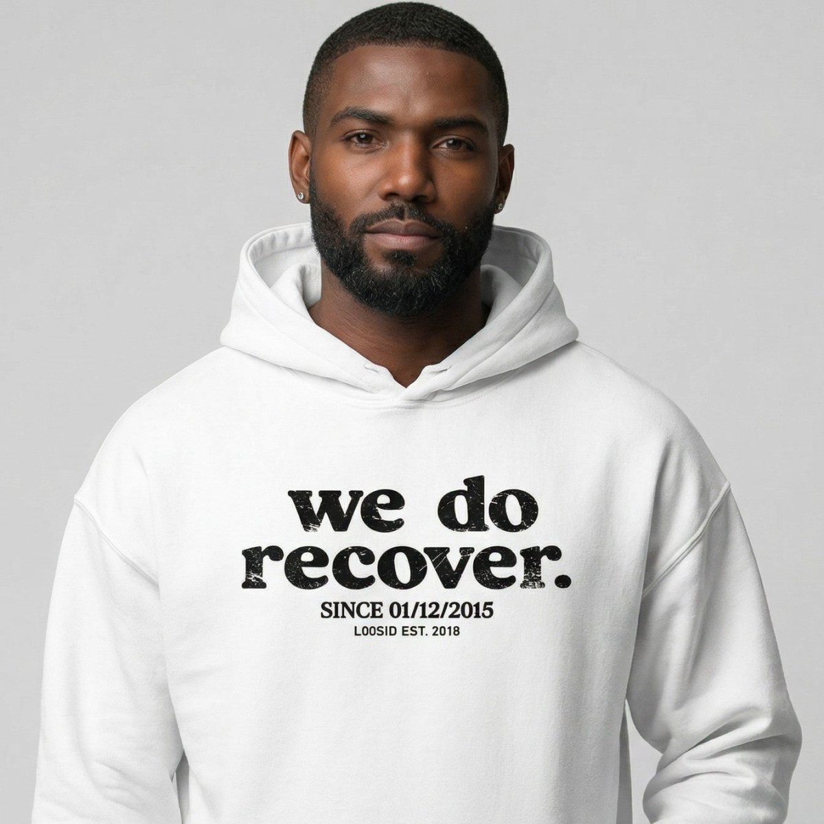 We Do Recover Men's Sober Recovery Hoodie lifestyle view (view 15)