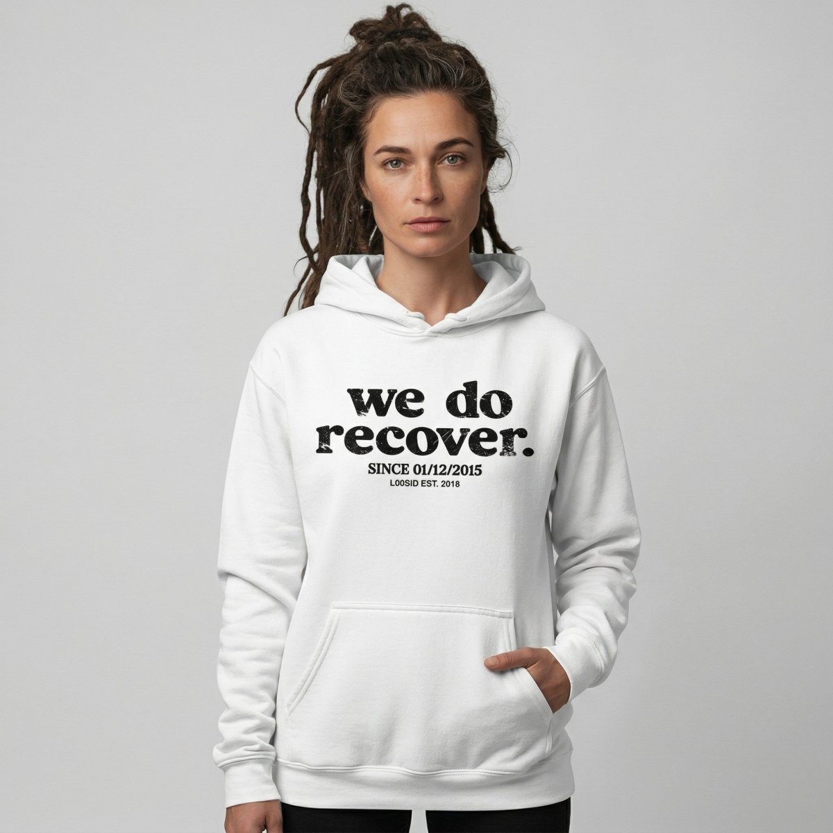We Do Recover Women's Sober Recovery Hoodie back view (view 7)