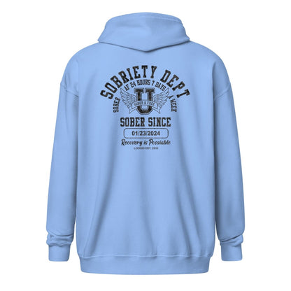 Sobriety Dept Zip Recovery Hoodie packaging detail (view 28)